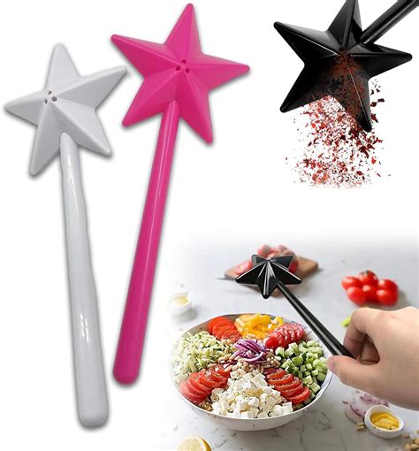 Salt and pepper shakers in the shape of magic wands